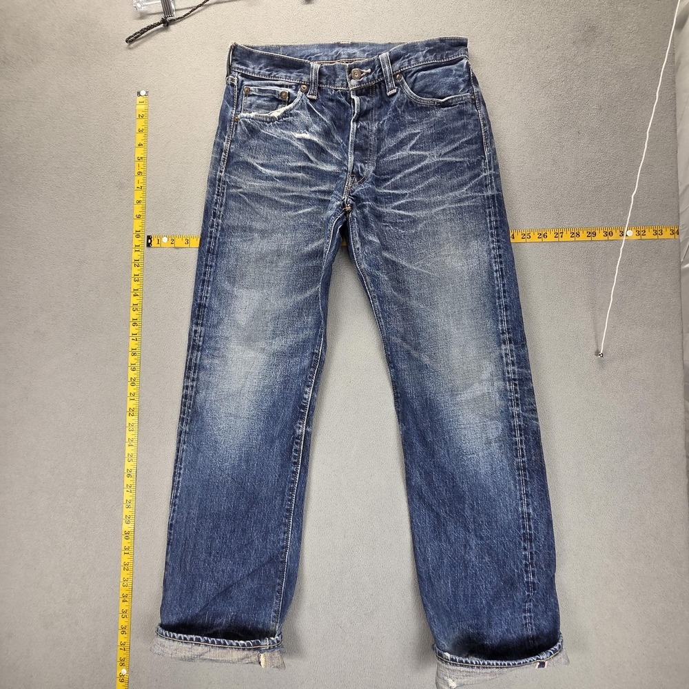 Sugar Cane Jeans Mens Selvedge Blue 901 Ankle Zip Star Whiskers Fits 29x31